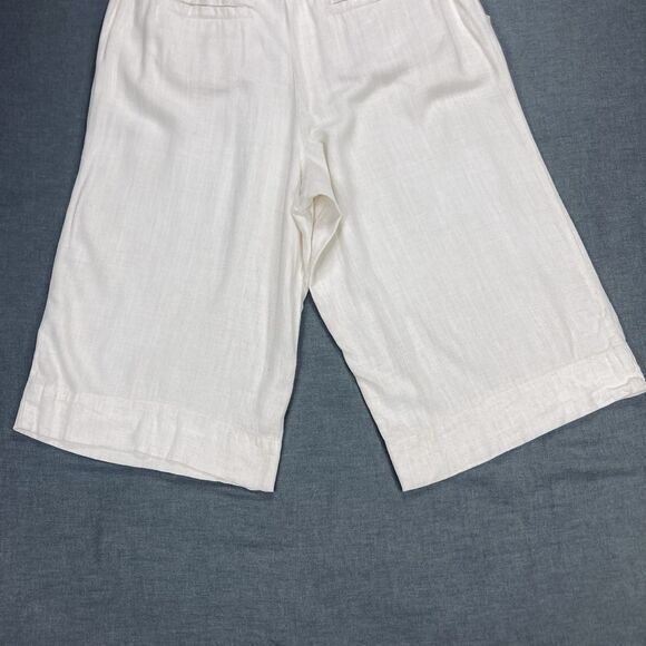 Ruby Rd Capri Pants Sz LP Ivory Elastic Waist Pockets Cottage Core Beachy Casual - Picture 7 of 13